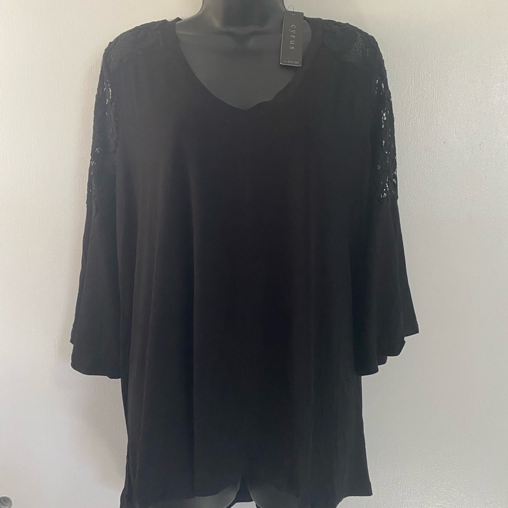 Cyrus bell sleeve top with lace